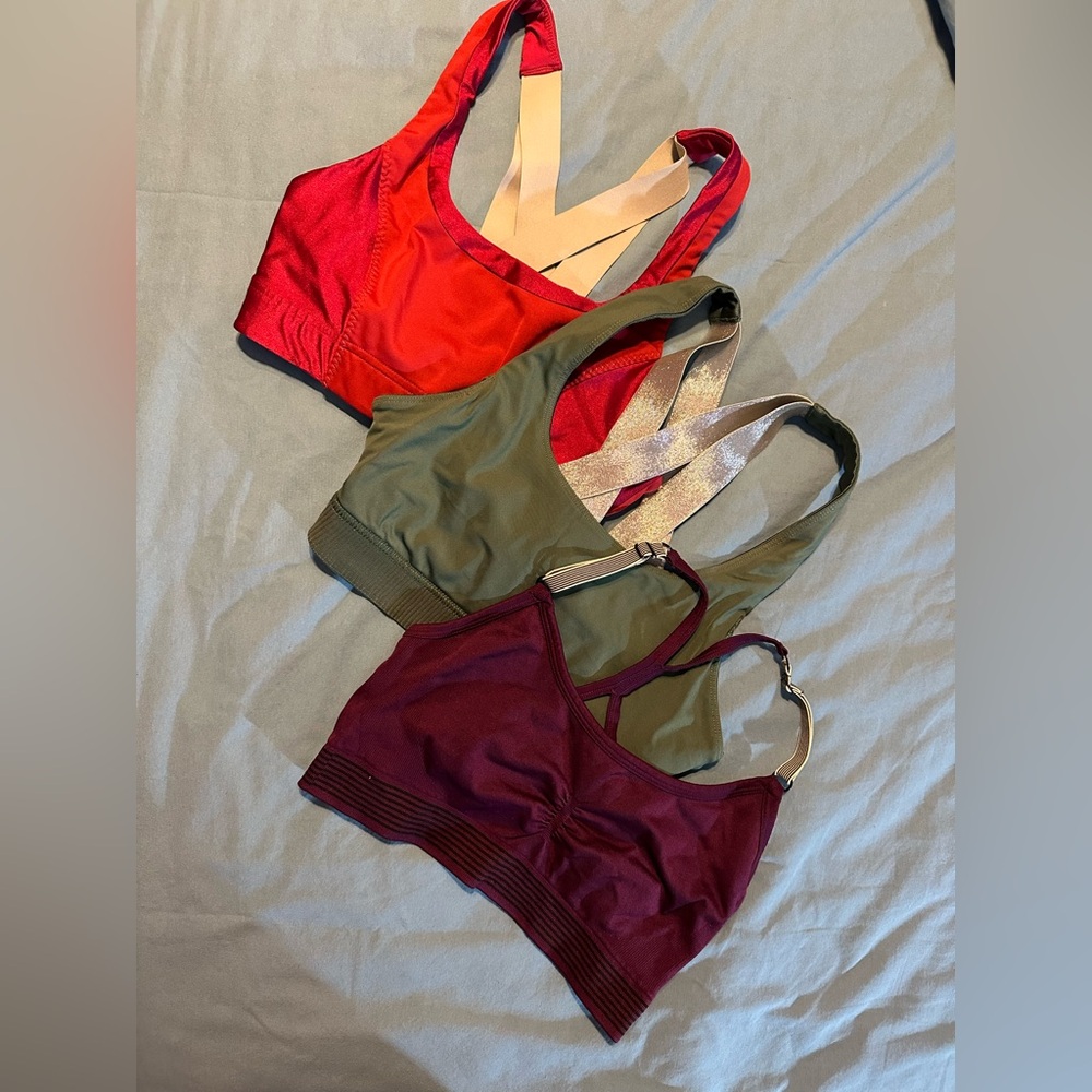 Sport bra bundle three (3) in size small.